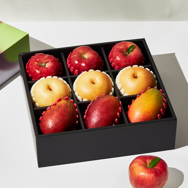 [청과원] 애플망고 & 사과 & 배 선물세트 (애플망고 3입, 사과 3입, 배 3입, 4kg내외)